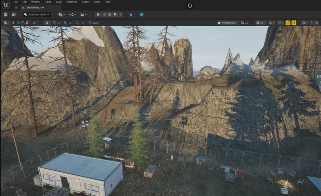 Mountain outpost — editor overview