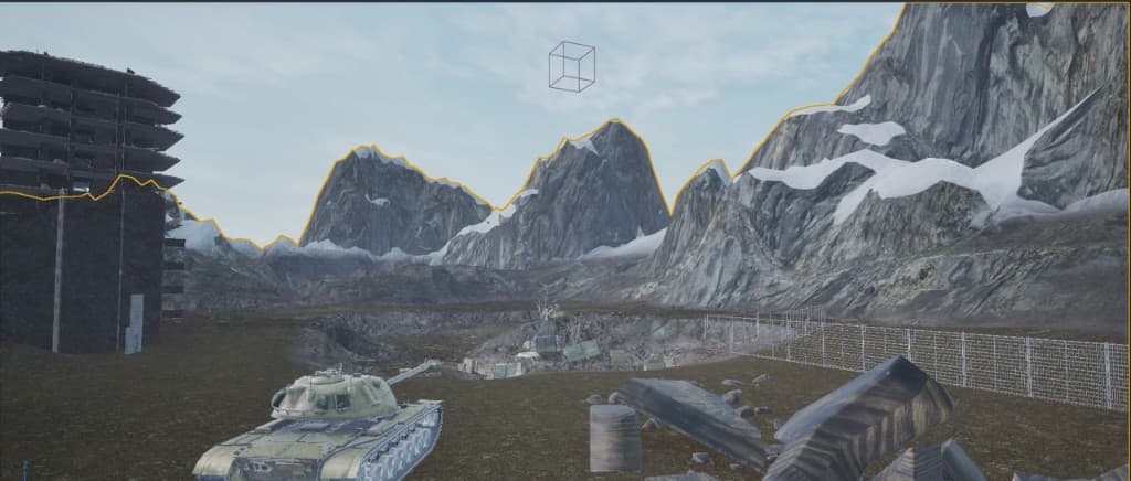 Battlefield environment — tank & ruins