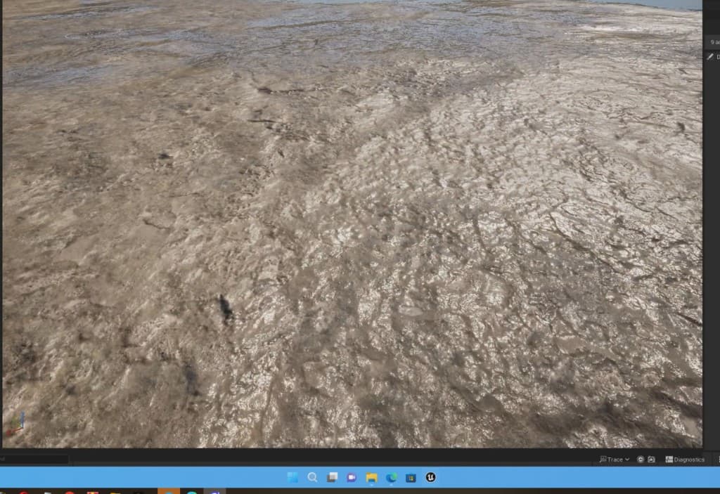Wet mud terrain — material pass