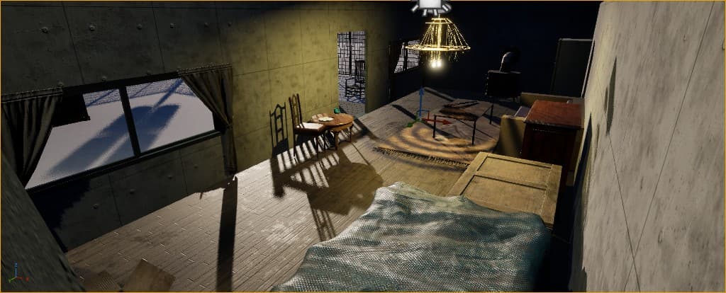 Apartment interior — window lighting pass