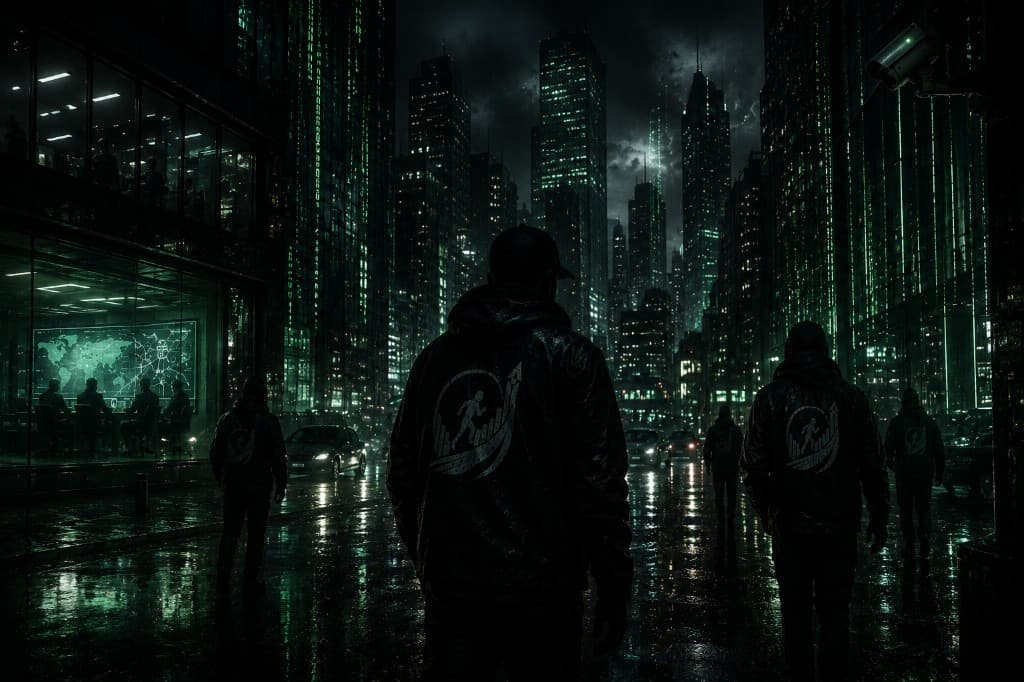 Matrix district — green code rain