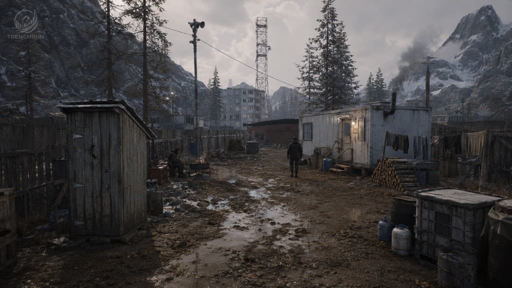 Mountain outpost — muddy courtyard